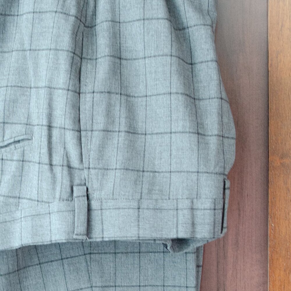 DXL Gold Series Charcoal Plaid Stretch Suit Pants 48x30